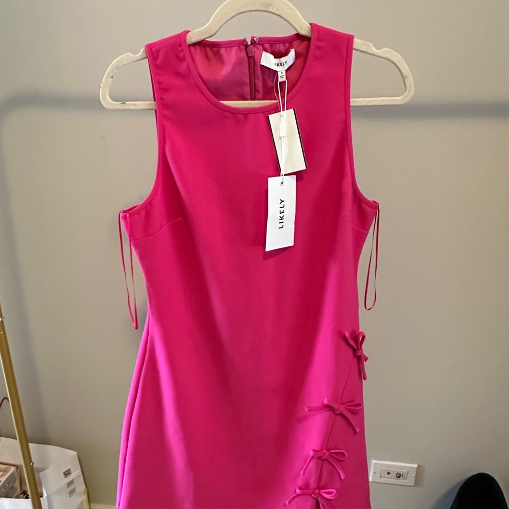 Likely Hunt - Pink Sleeveless Halter A-Line Dress - Picture 3 of 6